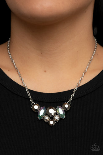 Lavishly Loaded - Silver, Iridescent & Hematite Necklace - Sabrina's Bling Collection