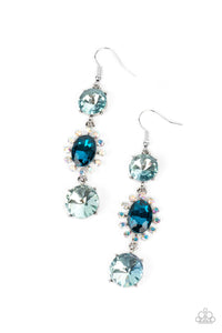 Magical Melodrama - Blue Iridescent Rhinestone Earrings - Sabrina's Bling Collection