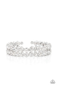 Megawatt Majesty - White Rhinestone Bracelet - December 2021 Life Of The Party - Sabrina's Bling Collection