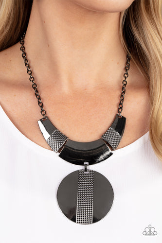 Metallic Enchantress - Black Gunmetal Necklace - Sabrina's Bling Collection