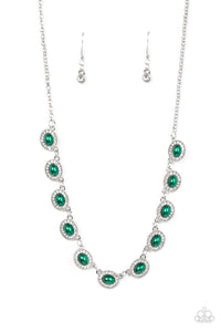 Modest Masterpiece - Green Rhinestone Necklace - Sabrina's Bling Collection