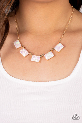 Opalescent Oblivion - Gold Opalescent Necklace - Sabrina's Bling Collection