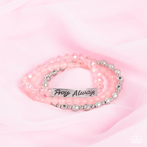 Pray Always - Pink Inspirational Bracelet - Sabrinas Bling Collection