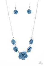 Load image into Gallery viewer, PRIMROSE and Pretty - Blue Rose Necklace - Sabrina&#39;s Bling Collection