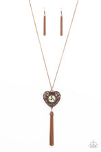 Load image into Gallery viewer, Prismatic Passion - Copper &amp; Iridescent Heart Necklace - Sabrina&#39;s Bling Collection