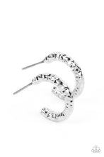 Load image into Gallery viewer, Wandering Wreaths - Silver Hammered Hoop Earrings - Sabrina&#39;s Bling Collection