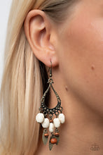 Load image into Gallery viewer, Adobe Air - Brass, Stone &amp; Wood Earrings - Sabrinas Bling Collection