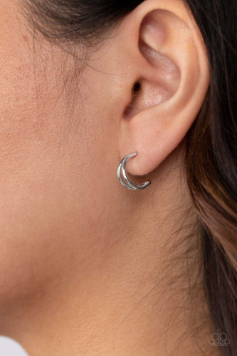 Charming Crescents - Silver Hoop Earrings - Sabrina's Bling Collection