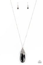 Load image into Gallery viewer, Dibs on the Dazzle - Silver &amp; Black Teardrop Necklace - Sabrinas Bling Collection