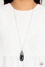 Load image into Gallery viewer, Dibs on the Dazzle - Silver &amp; Black Teardrop Necklace - Sabrinas Bling Collection