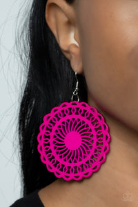 Island Sun - Pink Wood Earrings - Sabrina's Bling Collection