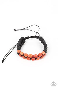 Just Play Cool - Orange & Black Stone Bracelet - Sabrina's Bling Collection