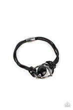 Load image into Gallery viewer, Keep Your Distance - Black Leather Bracelet - Sabrina&#39;s Bling Collection
