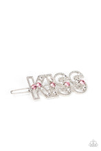 Load image into Gallery viewer, Kiss Bliss - Pink Rhinestone &quot;Kiss&quot; Hair Clips - Sabrina&#39;s Bling Collection