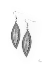 Load image into Gallery viewer, Leather Lagoon - Silver Leaf Earrings - Sabrina&#39;s Bling Collection