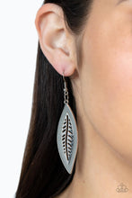 Load image into Gallery viewer, Leather Lagoon - Silver Leaf Earrings - Sabrina&#39;s Bling Collection