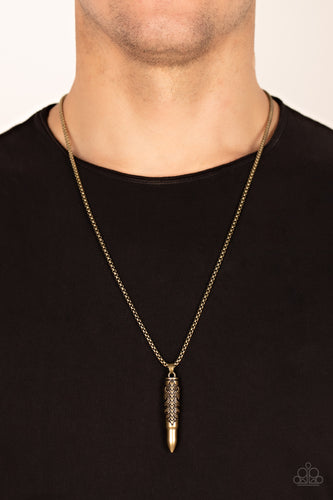 Mysterious Marksman - Brass Bullet Necklace - Sabrina's Bling Collection