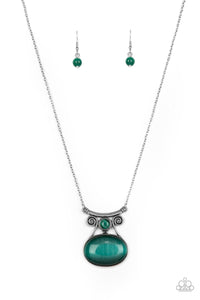 One DAYDREAM At A Time - Green Cat's Eye Stone Necklace - Sabrina's Bling Collection