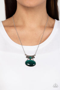 One DAYDREAM At A Time - Green Cat's Eye Stone Necklace - Sabrina's Bling Collection