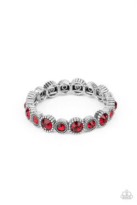 Phenomenally Perennial - Red Rhinestone Bracelet - Sabrina's Bling Collection