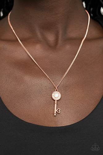 Prized Key Player - Copper Key Pendant Necklace - Sabrina's Blin Collection