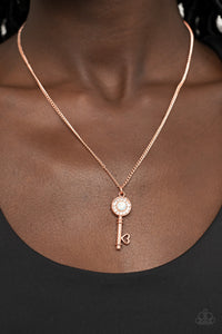 Prized Key Player - Copper Key Pendant Necklace - Sabrina's Blin Collection