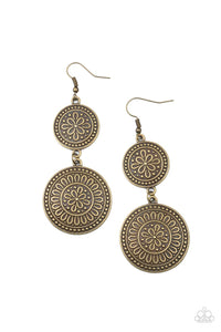 Road Trip Paradise - Brass Earrings - Sabrina's Bling Collection