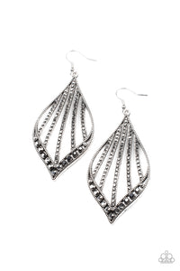 Showcase Sparkle - Silver Hematite Earrings - Sabrina's Bling Collection