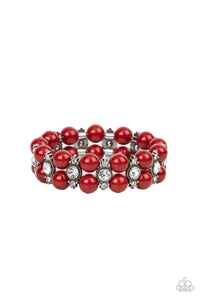 Starlight Reflection - Red & Rhinestone Bracelet - Sabrina's Bling Collection