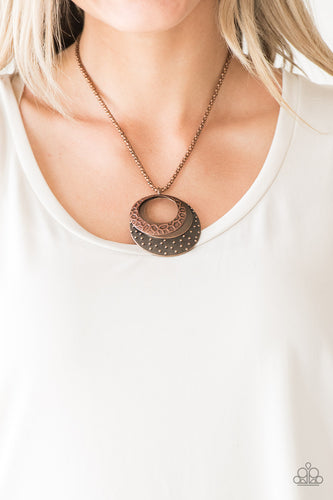 Texture Trio - Copper Tribal Necklace - Sabrina's Bling Collection