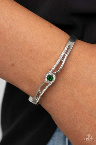 Top-Shelf Shimmer - Green Rhinestone Bracelet - Sabrina's Bling Collection