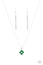 Load image into Gallery viewer, Kiss Me, Im Irish - Green Clover Necklace - Sabrina&#39;s Bling Collection