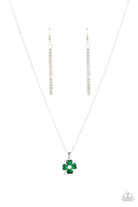 Kiss Me, Im Irish - Green Clover Necklace - Sabrina's Bling Collection