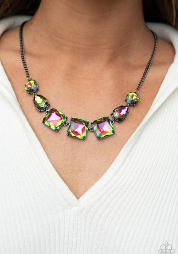 Unfiltered Confidence - Multi Oil Spill Necklace - Sabrina's Bling Collection